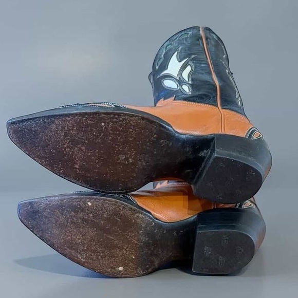 Vintage 1980s–90s Justin Rockabilly Inlay Cowboy Boots • Women’s Size 7.5 B - Picture 6 of 6